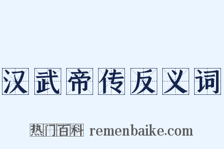 汉武帝传反义词是什么意思的图片